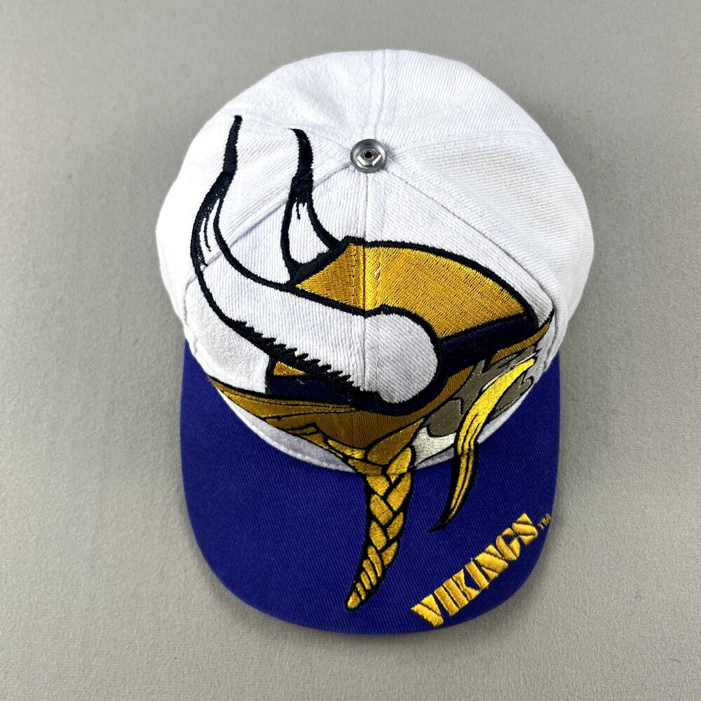Vintage Minnesota Vikings Hat Snapback White The Game Big Logo NFL Football 90s - Picture 4 of 12